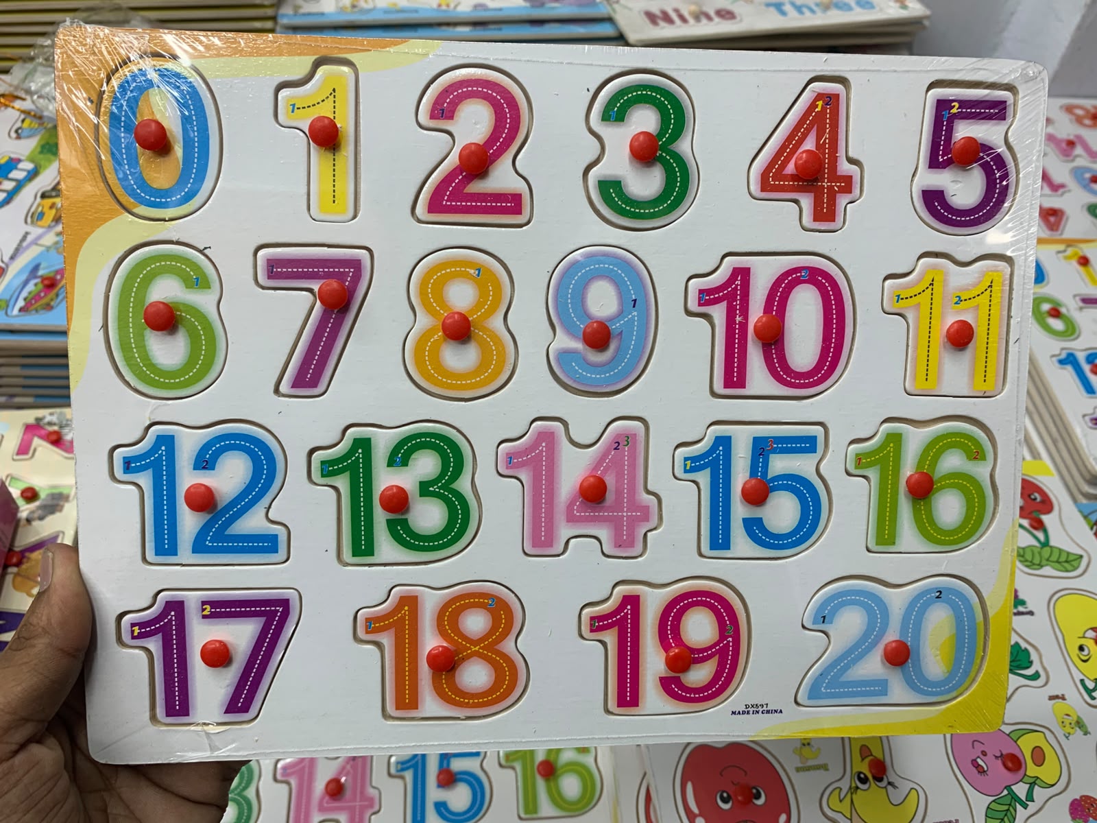 Educational toy 123 Numeric Wooden Puzzle Board